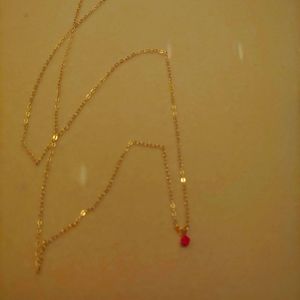 14k delıcate ruby pendant necklace